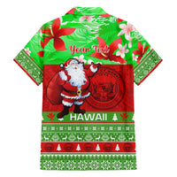 Personalised Hawaii Christmas Family Matching Short Sleeve Bodycon Dress and Hawaiian Shirt Mele Kalikimaka Hawaiian Santa Tropical Vibes - Wonder Print Shop