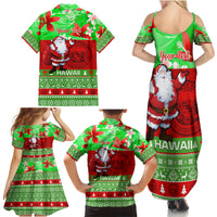 Personalised Hawaii Christmas Family Matching Summer Maxi Dress and Hawaiian Shirt Mele Kalikimaka Hawaiian Santa Tropical Vibes - Wonder Print Shop