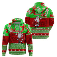 Personalised Hawaii Christmas Hoodie Mele Kalikimaka Hawaiian Santa Tropical Vibes - Wonder Print Shop