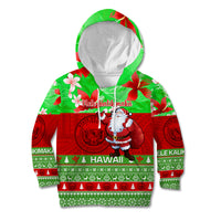 Personalised Hawaii Christmas Kid Hoodie Mele Kalikimaka Hawaiian Santa Tropical Vibes - Wonder Print Shop