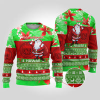 Personalised Hawaii Christmas Ugly Christmas Sweater Mele Kalikimaka Hawaiian Santa Tropical Vibes - Wonder Print Shop