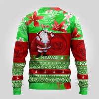 Personalised Hawaii Christmas Ugly Christmas Sweater Mele Kalikimaka Hawaiian Santa Tropical Vibes - Wonder Print Shop