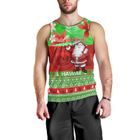 Personalised Hawaii Christmas Men Tank Top Mele Kalikimaka Hawaiian Santa Tropical Vibes - Wonder Print Shop
