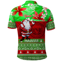 Personalised Hawaii Christmas Polo Shirt Mele Kalikimaka Hawaiian Santa Tropical Vibes - Wonder Print Shop