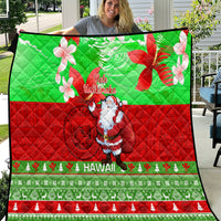 Personalised Hawaii Christmas Quilt Mele Kalikimaka Hawaiian Santa Tropical Vibes - Wonder Print Shop