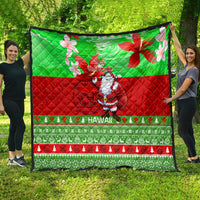 Personalised Hawaii Christmas Quilt Mele Kalikimaka Hawaiian Santa Tropical Vibes - Wonder Print Shop