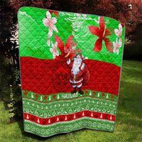 Personalised Hawaii Christmas Quilt Mele Kalikimaka Hawaiian Santa Tropical Vibes - Wonder Print Shop