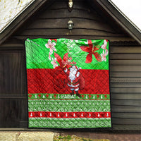 Personalised Hawaii Christmas Quilt Mele Kalikimaka Hawaiian Santa Tropical Vibes - Wonder Print Shop