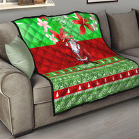 Personalised Hawaii Christmas Quilt Mele Kalikimaka Hawaiian Santa Tropical Vibes - Wonder Print Shop