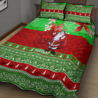 Personalised Hawaii Christmas Quilt Bed Set Mele Kalikimaka Hawaiian Santa Tropical Vibes - Wonder Print Shop