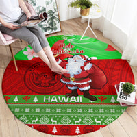 personalised-hawaii-christmas-round-carpet-mele-kalikimaka-hawaiian-santa-tropical-vibes