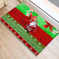 Personalised Hawaii Christmas Rubber Doormat Mele Kalikimaka Hawaiian Santa Tropical Vibes - Wonder Print Shop