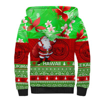 Personalised Hawaii Christmas Sherpa Hoodie Mele Kalikimaka Hawaiian Santa Tropical Vibes - Wonder Print Shop