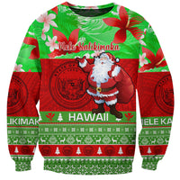 Personalised Hawaii Christmas Sweatshirt Mele Kalikimaka Hawaiian Santa Tropical Vibes - Wonder Print Shop