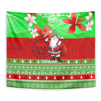 Personalised Hawaii Christmas Tapestry Mele Kalikimaka Hawaiian Santa Tropical Vibes - Wonder Print Shop