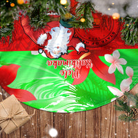 Hawaii Christmas Tree Skirt Mele Kalikimaka Hawaiian Santa Tropical Vibes - Wonder Print Shop