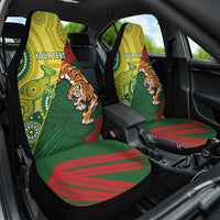 Custom Bangladesh And Australia Cricket Car Seat Cover Kangaroo Tiger Together - Wonder Print Shop