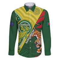 Custom Bangladesh And Australia Cricket Family Matching Puletasi and Hawaiian Shirt Kangaroo Tiger Together - Wonder Print Shop