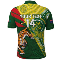 Custom Bangladesh And Australia Cricket Polo Shirt Kangaroo Tiger Together - Wonder Print Shop