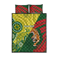 Custom Bangladesh And Australia Cricket Quilt Bed Set Kangaroo Tiger Together - Wonder Print Shop