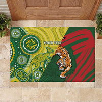 Custom Bangladesh And Australia Cricket Rubber Doormat Kangaroo Tiger Together - Wonder Print Shop