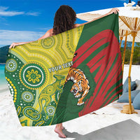 Custom Bangladesh And Australia Cricket Sarong Kangaroo Tiger Together - Wonder Print Shop