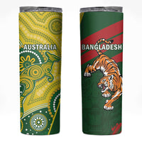 Bangladesh And Australia Cricket Skinny Tumbler Kangaroo Tiger Together - Wonder Print Shop