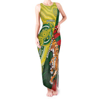 Custom Bangladesh And Australia Cricket Tank Maxi Dress Kangaroo Tiger Together - Wonder Print Shop