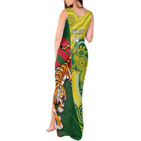 Custom Bangladesh And Australia Cricket Tank Maxi Dress Kangaroo Tiger Together - Wonder Print Shop