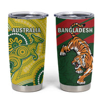 Bangladesh And Australia Cricket Tumbler Cup Kangaroo Tiger Together - Wonder Print Shop