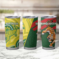 Bangladesh And Australia Cricket Tumbler Cup Kangaroo Tiger Together - Wonder Print Shop
