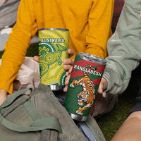 Bangladesh And Australia Cricket Tumbler Cup Kangaroo Tiger Together - Wonder Print Shop