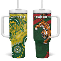 Bangladesh And Australia Cricket Tumbler With Handle Kangaroo Tiger Together - Wonder Print Shop