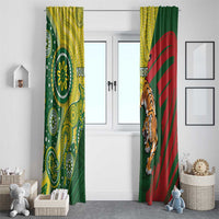 Custom Bangladesh And Australia Cricket Window Curtain Kangaroo Tiger Together - Wonder Print Shop