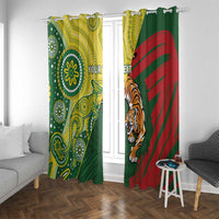 Custom Bangladesh And Australia Cricket Window Curtain Kangaroo Tiger Together - Wonder Print Shop