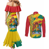 Grenada Couples Matching Mermaid Dress and Long Sleeve Button Shirt Gwenad Nutmeg Island of Spice