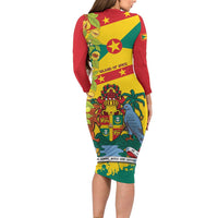 Grenada Family Matching Long Sleeve Bodycon Dress and Hawaiian Shirt Gwenad Nutmeg Island of Spice - Wonder Print Shop