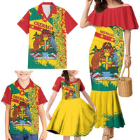 Grenada Family Matching Mermaid Dress and Hawaiian Shirt Gwenad Nutmeg Island of Spice - Wonder Print Shop
