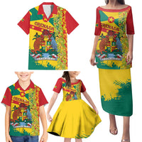 Grenada Family Matching Puletasi and Hawaiian Shirt Gwenad Nutmeg Island of Spice - Wonder Print Shop