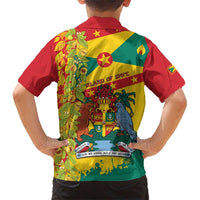 Grenada Family Matching Short Sleeve Bodycon Dress and Hawaiian Shirt Gwenad Nutmeg Island of Spice - Wonder Print Shop