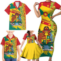 Grenada Family Matching Short Sleeve Bodycon Dress and Hawaiian Shirt Gwenad Nutmeg Island of Spice - Wonder Print Shop