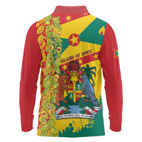 Grenada Long Sleeve Polo Shirt Gwenad Nutmeg Island of Spice - Wonder Print Shop