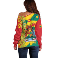 Grenada Off Shoulder Sweater Gwenad Nutmeg Island of Spice - Wonder Print Shop