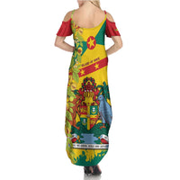 Grenada Summer Maxi Dress Gwenad Nutmeg Island of Spice - Wonder Print Shop