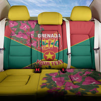 Grenada 1974 Back Car Seat Cover Gwenad Map With Bougainvillea - Flag Color - Wonder Print Shop