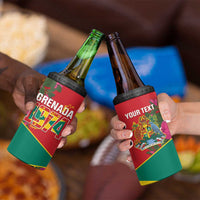 Grenada 1974 4 in 1 Can Cooler Tumbler Gwenad Map With Bougainvillea - Flag Color - Wonder Print Shop