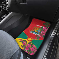 Grenada 1974 Car Mats Gwenad Map With Bougainvillea - Flag Color - Wonder Print Shop