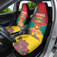 Grenada 1974 Car Seat Cover Gwenad Map With Bougainvillea - Flag Color - Wonder Print Shop