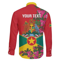 Grenada 1974 Family Matching Puletasi and Hawaiian Shirt Gwenad Map With Bougainvillea - Flag Color - Wonder Print Shop