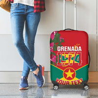 Grenada 1974 Luggage Cover Gwenad Map With Bougainvillea - Flag Color - Wonder Print Shop